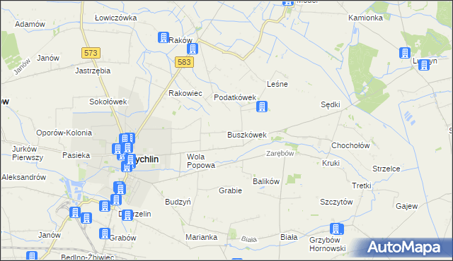 mapa Buszkówek, Buszkówek na mapie Targeo