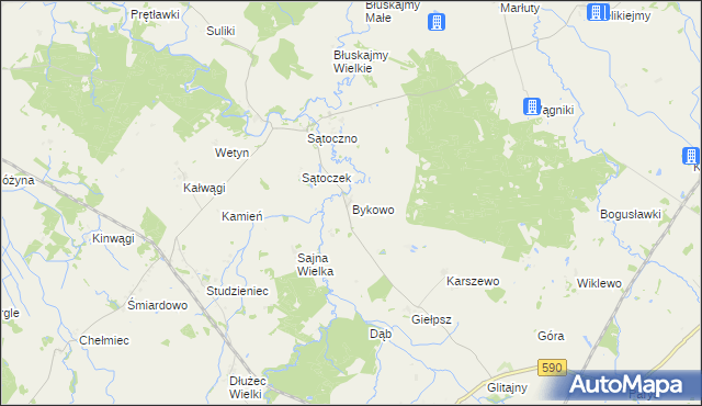 mapa Bykowo, Bykowo na mapie Targeo