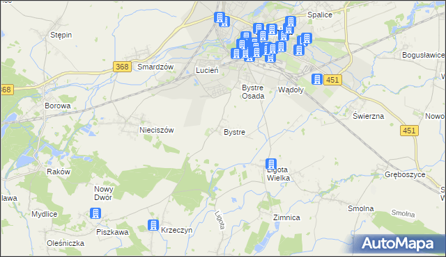 mapa Bystre gmina Oleśnica, Bystre gmina Oleśnica na mapie Targeo