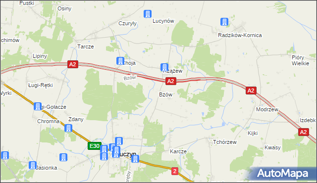 mapa Bzów, Bzów na mapie Targeo