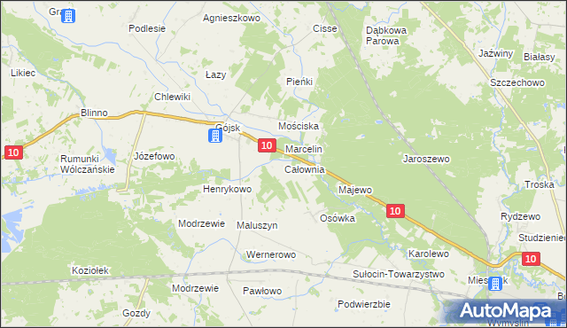 mapa Całownia, Całownia na mapie Targeo