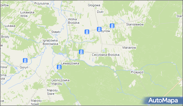 mapa Cecylówka-Brzózka, Cecylówka-Brzózka na mapie Targeo