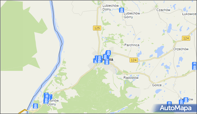 mapa Cedynia, Cedynia na mapie Targeo