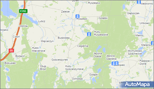 mapa Cegielnia gmina Rogowo, Cegielnia gmina Rogowo na mapie Targeo