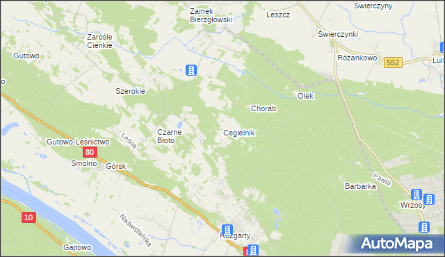 mapa Cegielnik, Cegielnik na mapie Targeo