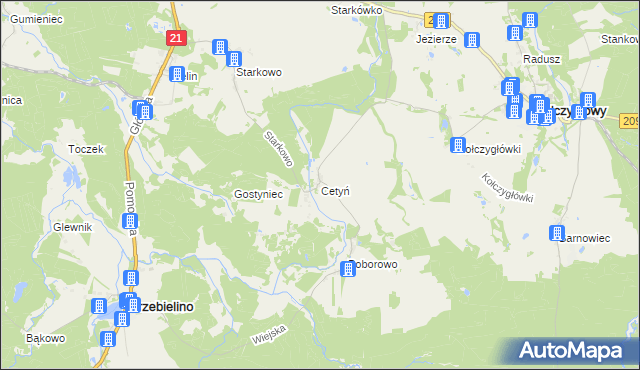 mapa Cetyń, Cetyń na mapie Targeo