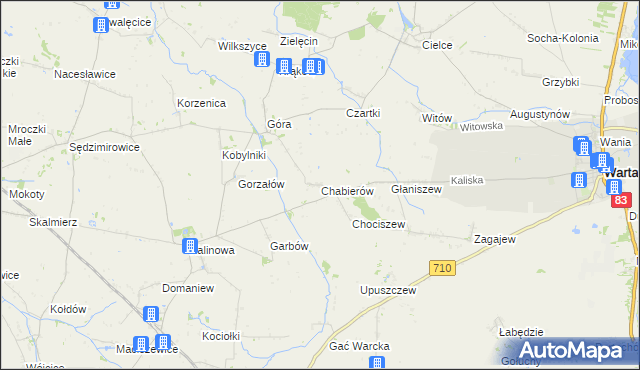 mapa Chabierów, Chabierów na mapie Targeo