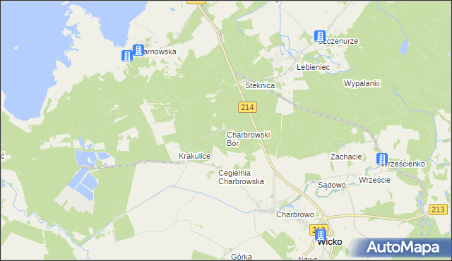 mapa Charbrowski Bór, Charbrowski Bór na mapie Targeo