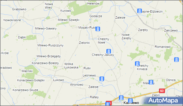 mapa Chełchy-Jakusy, Chełchy-Jakusy na mapie Targeo