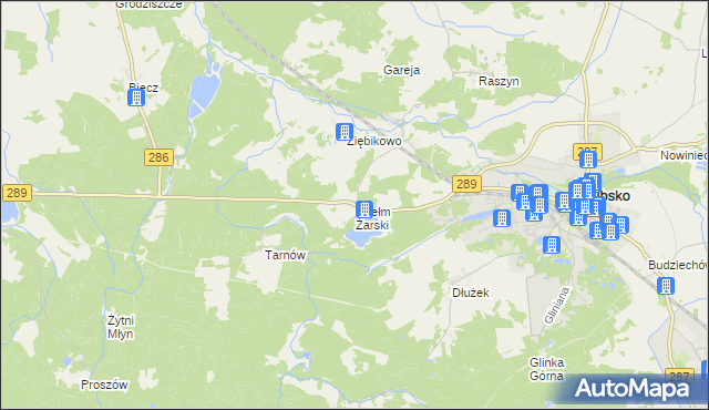 mapa Chełm Żarski, Chełm Żarski na mapie Targeo