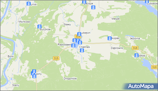 mapa Chełmek gmina Nowa Sól, Chełmek gmina Nowa Sól na mapie Targeo