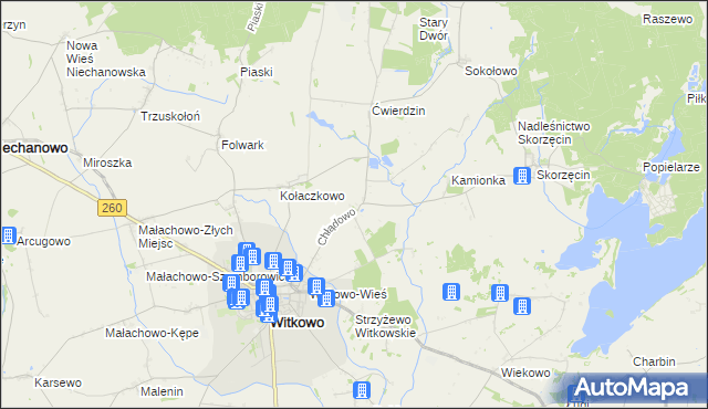 mapa Chłądowo, Chłądowo na mapie Targeo