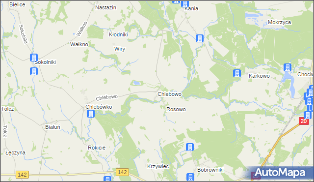 mapa Chlebowo gmina Stara Dąbrowa, Chlebowo gmina Stara Dąbrowa na mapie Targeo