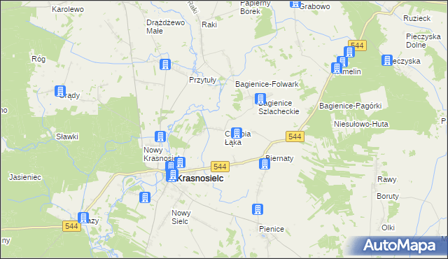 mapa Chłopia Łąka, Chłopia Łąka na mapie Targeo