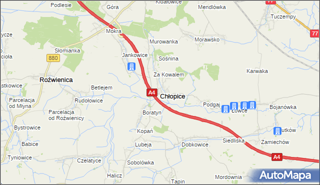 mapa Chłopice, Chłopice na mapie Targeo