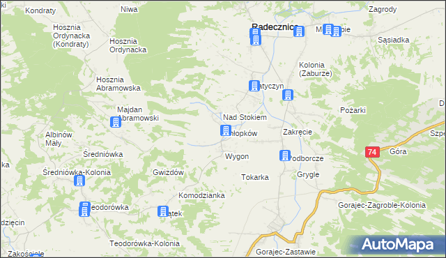 mapa Chłopków gmina Frampol, Chłopków gmina Frampol na mapie Targeo