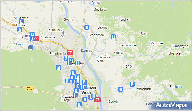 mapa Chłopska Wola, Chłopska Wola na mapie Targeo