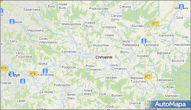 mapa Chmielnik powiat rzeszowski, Chmielnik powiat rzeszowski na mapie Targeo