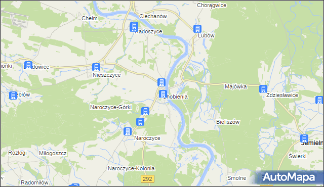 mapa Chobienia, Chobienia na mapie Targeo