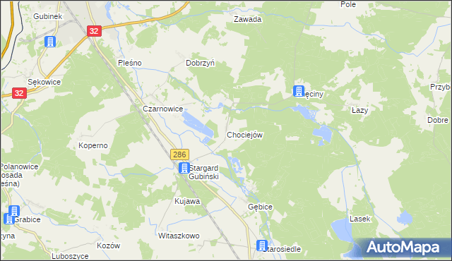 mapa Chociejów, Chociejów na mapie Targeo