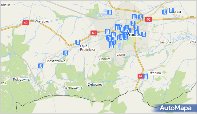 mapa Chocim gmina Prudnik, Chocim gmina Prudnik na mapie Targeo