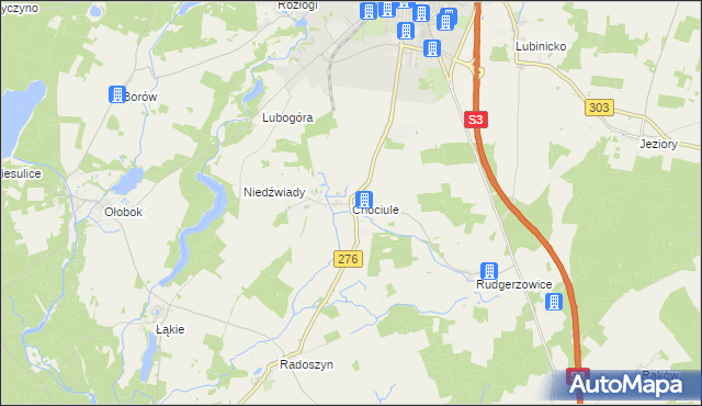 mapa Chociule, Chociule na mapie Targeo