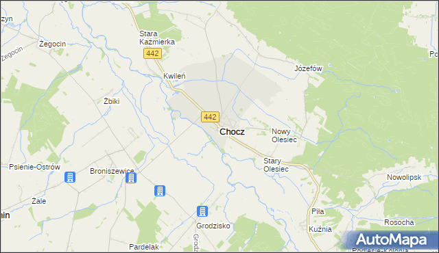 mapa Chocz, Chocz na mapie Targeo