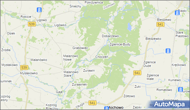 mapa Choczeń, Choczeń na mapie Targeo