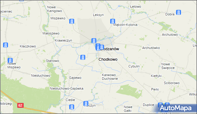 mapa Chodkowo, Chodkowo na mapie Targeo