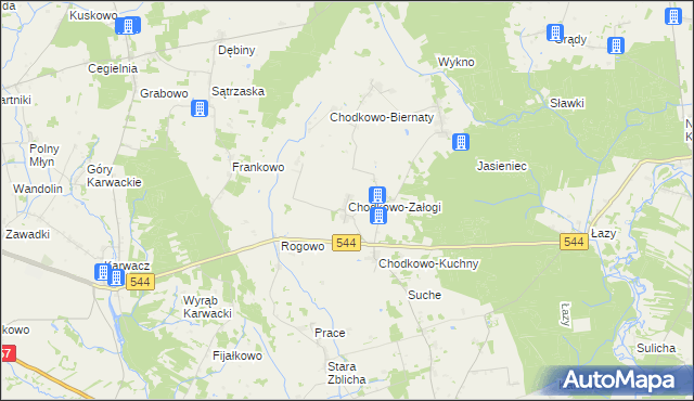 mapa Chodkowo-Załogi, Chodkowo-Załogi na mapie Targeo