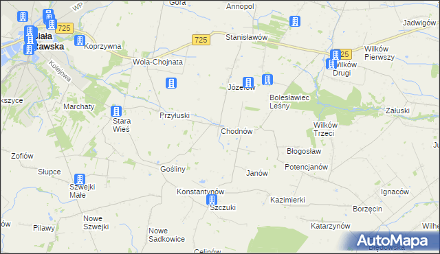 mapa Chodnów, Chodnów na mapie Targeo