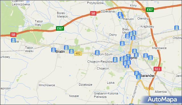 mapa Chojęcin-Szum, Chojęcin-Szum na mapie Targeo