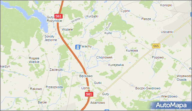 mapa Chojnówek, Chojnówek na mapie Targeo