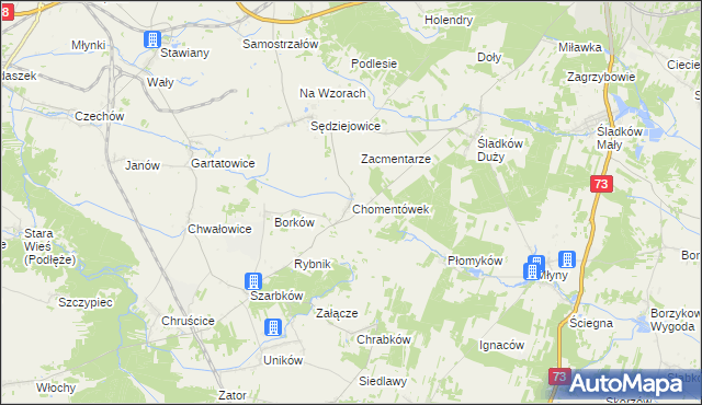 mapa Chomentówek, Chomentówek na mapie Targeo