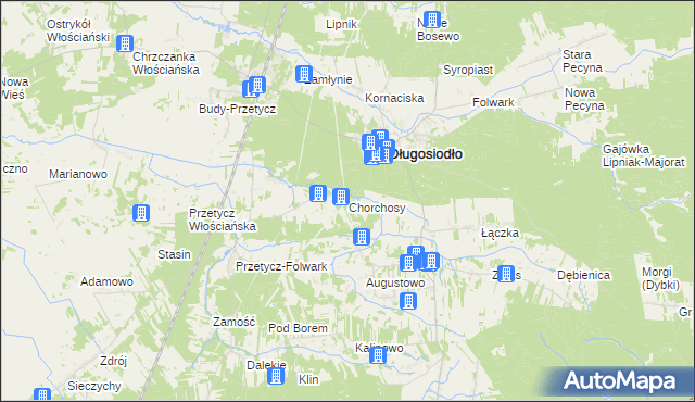 mapa Chorchosy, Chorchosy na mapie Targeo