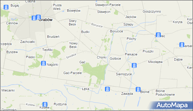 mapa Chorki, Chorki na mapie Targeo