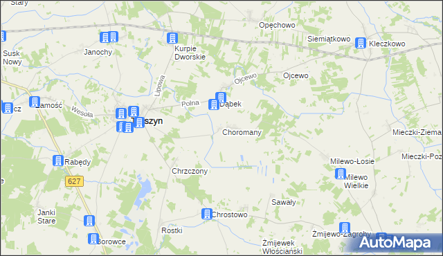 mapa Choromany, Choromany na mapie Targeo