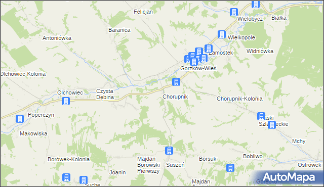 mapa Chorupnik, Chorupnik na mapie Targeo