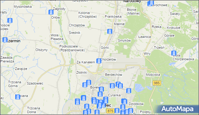 mapa Chorzelów, Chorzelów na mapie Targeo