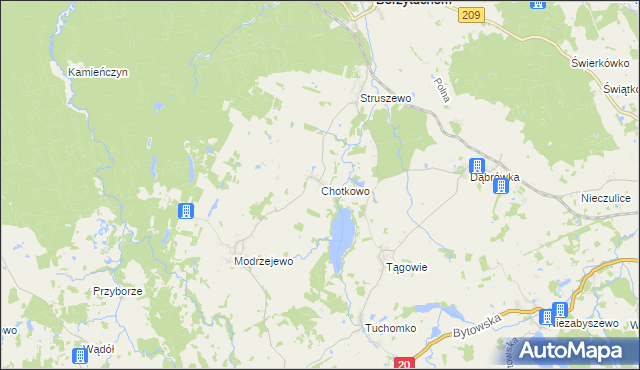 mapa Chotkowo, Chotkowo na mapie Targeo