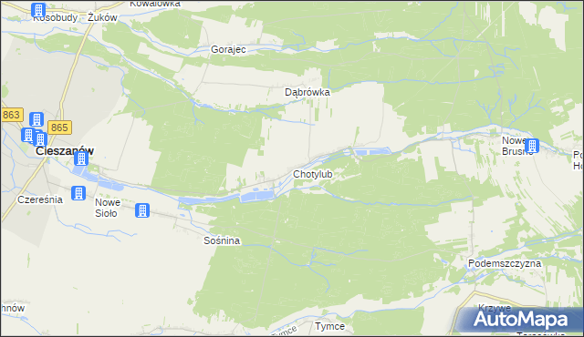 mapa Chotylub, Chotylub na mapie Targeo