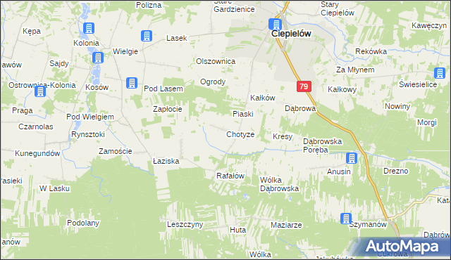 mapa Chotyze, Chotyze na mapie Targeo