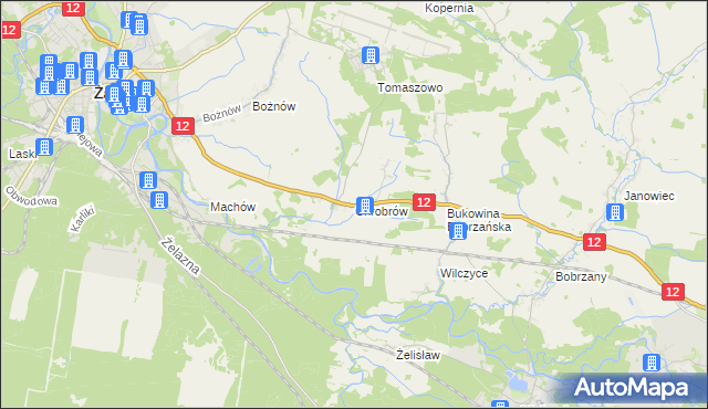 mapa Chrobrów, Chrobrów na mapie Targeo