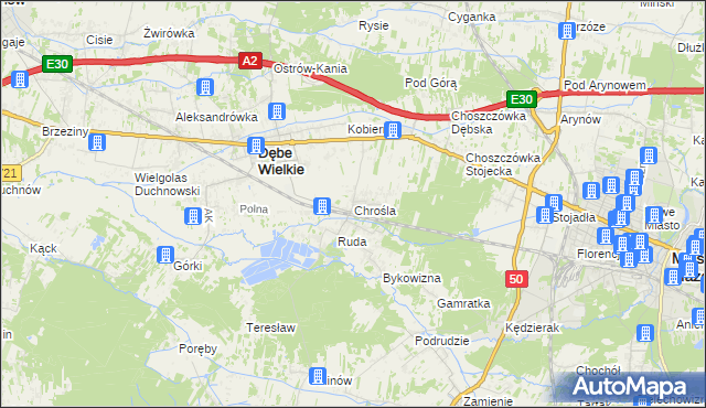 mapa Chrośla, Chrośla na mapie Targeo