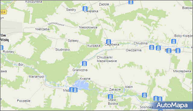 mapa Chruślanki Mazanowskie, Chruślanki Mazanowskie na mapie Targeo