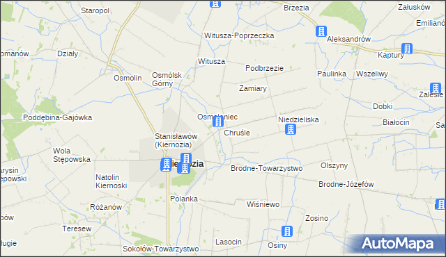 mapa Chruśle, Chruśle na mapie Targeo