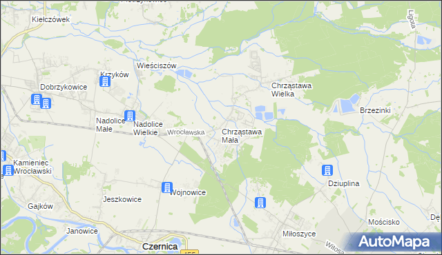 mapa Chrząstawa Mała, Chrząstawa Mała na mapie Targeo