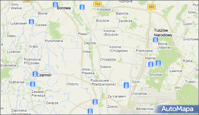 mapa Chrząstów gmina Mielec, Chrząstów gmina Mielec na mapie Targeo