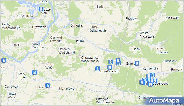 mapa Chrzczanka-Folwark, Chrzczanka-Folwark na mapie Targeo