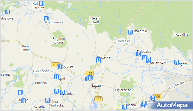 mapa Chrzelice, Chrzelice na mapie Targeo